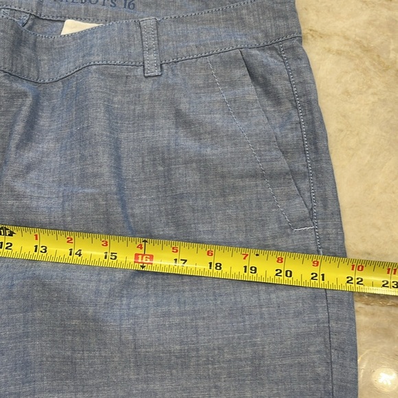 Talbots Weekend Chinos Chambray Blue Lightweight Summer Pants Size 16 - Picture 12 of 14